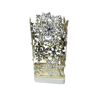 Imagem de Bath and Body Works, flocos de neve dourados e brancos com pedras preciosas, cenário do país das maravilhas de inverno, suporte de espuma suave para as mãos