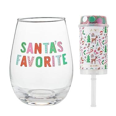 Imagem de Slant Collections Conjunto de presente de Natal, taça de vinho sem haste e popper, 2 peças, favorito do Papai Noel