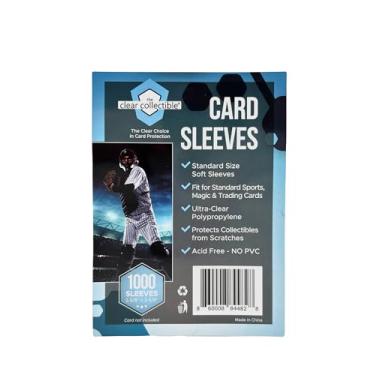 Imagem de Penny Sleeves para cartas colecionáveis 1000 unidades de capas transparentes para beisebol, futebol, basquete, futebol, pokémon e coleção MTG. Proteção de qualidade para todos os colecionadores.