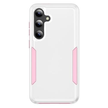 Imagem de Capa Antichoque para o Samsung Galaxy S24 Plus com Proteção Reforçada – Case Resistente, Design Slim, Encaixe Perfeito e Proteção Total contra Quedas - Cor: Branco e Rosa