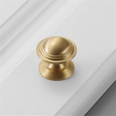 Imagem de Puxador de gaveta de porta de armário de latão com furo único, moderno, simples e moderno, dourado e puro, americano, leve, dourado e escovado, 5509