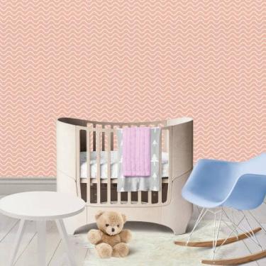 Imagem de Papel de Parede Adesivo Fosco Ondinhas Rosa Kanto Store