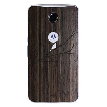 Imagem de TOAST Capa de ébano com design de pássaro no galho de madeira real para Nexus 6 - Embalagem de varejo - ébano