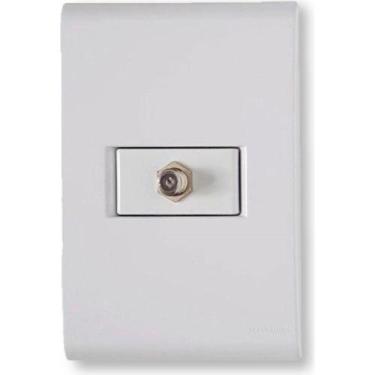 Imagem de Conjunto Tramontina Liz 4X2 Branco Com Placa (1 Tomada Tv), Branco