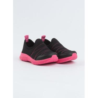 Imagem de Tênis Infantil Molekada Menina Preto Slip On Costura Pink, 31