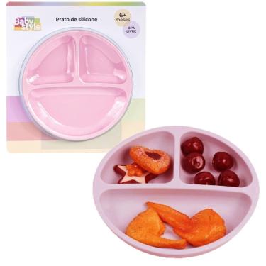 Imagem de Prato Infantil Bebê 3 Divisória P/ Refeição Silicone Ventosa