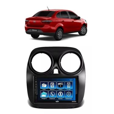 Imagem de Kit Multimídia Grand Siena Mold Preta 2021 Mp5 Bt Usb Fm Leitor SD Espelhamento