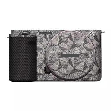 Imagem de Adesivo de capa de câmera para Sony ZV-E10 protetor de câmera película protetora antiarranhões decoração (titânio triangular)