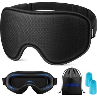 Imagem de WAOAW Máscara de dormir para homens e mulheres: Máscaras blackout para dormir - Máscara de olho 3D respirável macia e confortável para viagens - Máscaras noturnas ajustáveis com bloqueio de luz para