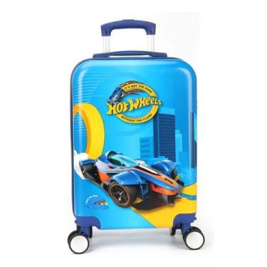 Imagem de Mala Infantil Bordo Hot Wheels Azul 360 ABS Luxcel Original