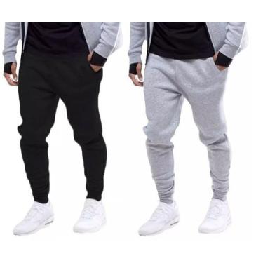 Imagem de Kit 2 Calças De Moletom Masculinas Jogger Academia/Slin - JinkingStore