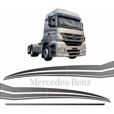 Imagem de Kit Adesivos Faixa Caminhão E Quebra Sol Axor Mercedes Benz - Resitank