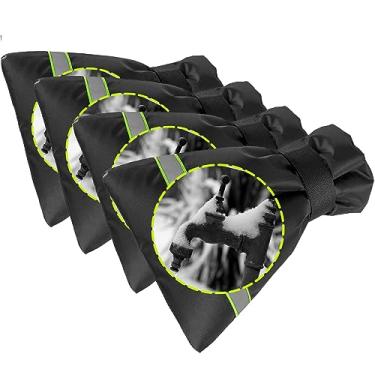 Imagem de OUTTDID Capa Para Torneira Externa Para O Inverno - Pro 7,1" L X 9,8" A - Pacote Com 4 Capas Para Torneira De Água Externa Meias Para Proteção Contra Congelamento No Inverno Isolamento De Canos Reut