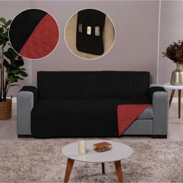 Imagem de Capa Sofá Dupla Face 2 e 3 Lugares Preto-Vermelho Exclusiva - Charme d