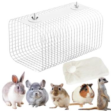 Imagem de Túnel de metal de coelho com tapete de algodão resistente túnel de ferro brinquedo respirável esconderijo de hamster para coelho esconderijo de porquinho da índia chinchila adequado para todas as