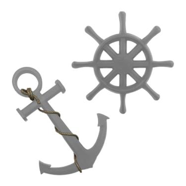 Imagem de Kit Âncora e Timão Decoração Piscina Praia Marina Restaurante Beira Mar Polietileno