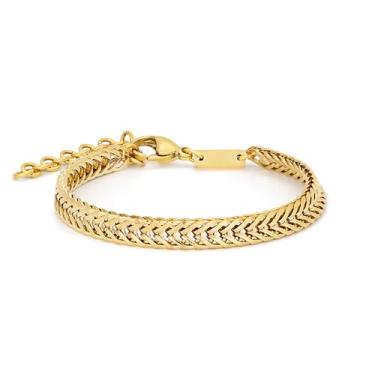 Imagem de Galis Pulseiras de corrente masculinas - Pulseira masculina de aço inoxidável premium, pulseira banhada a ouro que não mancha - Esta corrente de cobra combina com pulseiras masculinas do dia a dia é