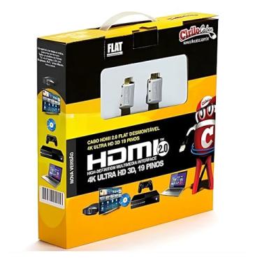 Imagem de Cirilo Cabo: Cabo HDMI 2.0 Flat Desmontável 5m com Conectores Banhados a Ouro | Suporte 8K, 4K 120Hz, HDR e VRR | Ideal para Games, Filmes e Realidade Virtual com Máxima Fluidez