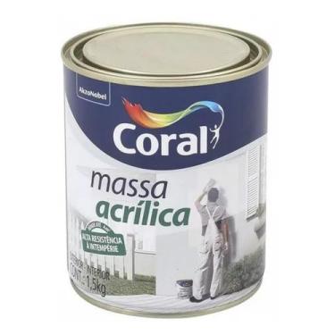 Imagem de Massa Acrilica Coral 900 Ml 1 ,5 Kg Exterior - Interior, Branco
