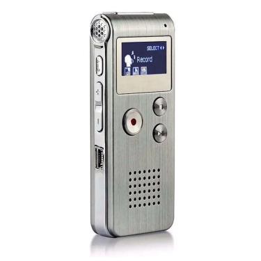 Imagem de Gravador Voz Digital Telefone Reunião Jornalista Spy Prata