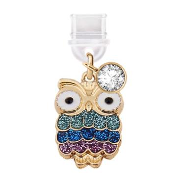 Imagem de ELISE & FONDA TP560 Tipo-C porta de carregamento plugue antipoeira pingente de celular pequena coruja para iPhone 15/16/Samsung/OnePlus/Xiaomi/oppo telefones Android (arco-íris), approx. 1.8 cm (L) x