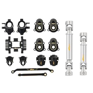 Imagem de NMNRC Brass Skid Plate Steering Knuckle Outer Portal Housing Steering Link Differential Cover Steel Center CVD Drive Shaft for 1/18 Redcat Ascent-18 RC Crawler Series Upgrades Part