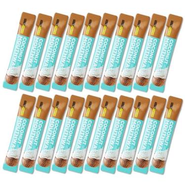 Imagem de Enxaguante bucal tamanho viagem, mini enxaguante bucal tamanho de viagem, conjunto de lavagem bucal portátil a granel, pacotes individuais pequenos de viagem para hálito fresco (pacote com 20) G