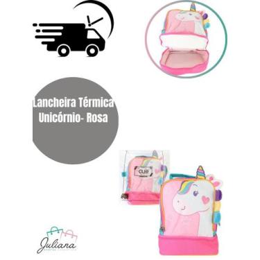 Imagem de Lancheira Térmica Infantil Reforçada Unicórnio- Rosa Passeio - Clio Pe