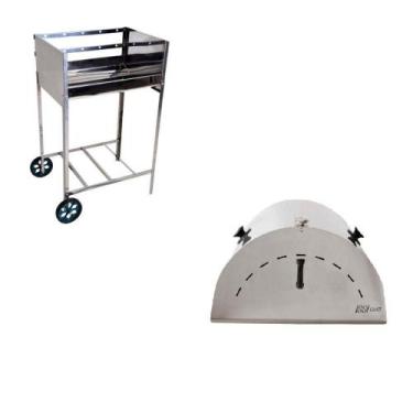 Imagem de Churrasqueira Portátil + Forno de Pizza em Inox Issi Grill