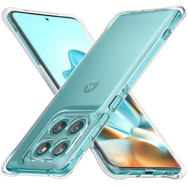 Imagem de Foluu Capa transparente para Motorola Edge 60 Fusion - Capa protetora com cantos reforçados de silicone TPU resistente a arranhões para Motorola Edge 60 Fusion 2025