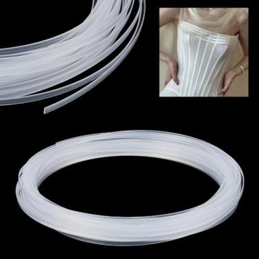 Imagem de AHANDMAKER Espartilho de 5 mm x 1 mm x 50 jardas para costura, tira de espartilho, ferramenta de desossar sutiã para sutiã com aros, faça você mesmo, vestido de casamento, corselet Bustle