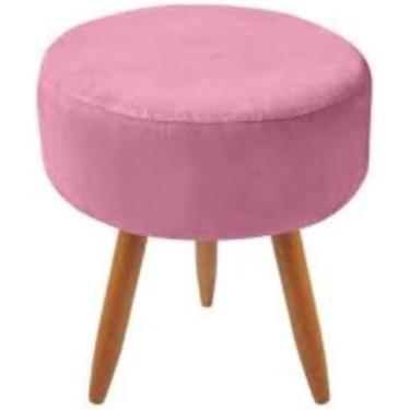 Imagem de 02 Capa De Puff Redondo Banqueta Sala/Quarto Malha Gel (Rosa)