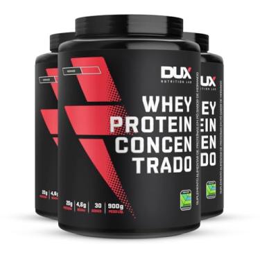 Imagem de Kit 3 Whey Protein Concentrado Dux Morango 900g