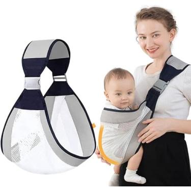 Imagem de Canguru Carregador Sling Bebe Ajustável Ergonômico Baby Portador Posições Respirável e Leve Conforto Bebê Mobilidade Apoio Suporte Mãe Papai Seguro Praticidade