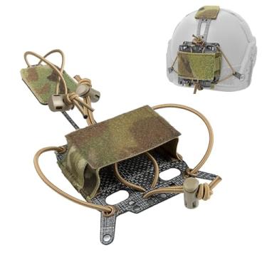 Imagem de DCOFXGM Bolsa de bateria de capacete tático para armazenamento de bateria com bolsa de contrapeso de gancho e laço para capacete de airsoft (camuflagem)