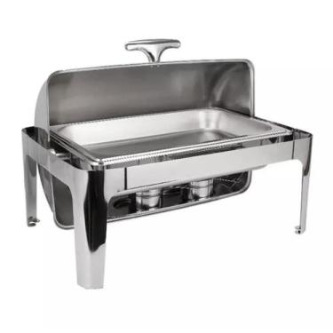 Imagem de Rechaud inox 1 cuba 9 litros banho maria tampa giratória basculante Ri