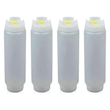 Imagem de Kit 3 Bisnaga Invertida Fifo 720ml Molho Calda Tempero Foodtruck - WCA
