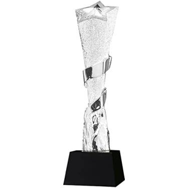 Imagem de Troféus de prêmios Creative Pentagram Winner Award Cup, ouro, prata e cobre banhado a ouro, prêmios de reunião anual da empresa, texto gravável (cor: prata, tamanho: 8 * 29 cm)