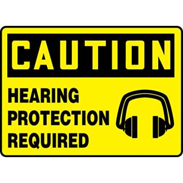 Imagem de Accuform Placa de segurança "Caution Hearing Protection Required", Aluma-Lite™, 10 x 14 polegadas (MPPA620XL)