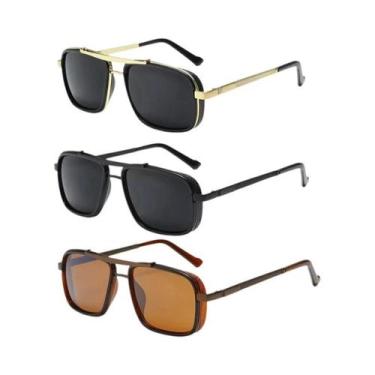 Imagem de Óculos de sol masculino Punk, Aviator Square, Uv400, Twin-Beam, Novo -