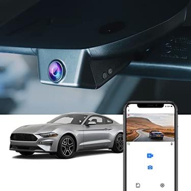 Imagem de Fitcamx 4K Dash Cam para Ford Mustang 2014-2023 Ecoboost GT V6 Premium Bullitt Mach 1 (HD2-6275), Estilo OEM integrado, 2160P UHD Vídeo, WiFi integrado e APP, Loop Gravação e G Sensor, Plug&Play, 64GB