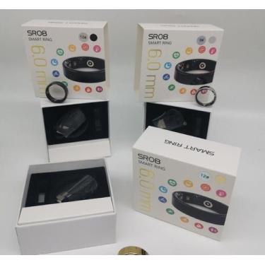 Imagem de Anel Inteligente SR08 Monitoramento de Saúde Completo com Controle de 