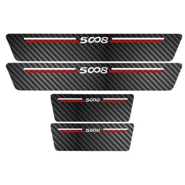 Imagem de Kit Soleira Protetora Porta Premium Red Carbono - 5008 - Jhow Adesivos