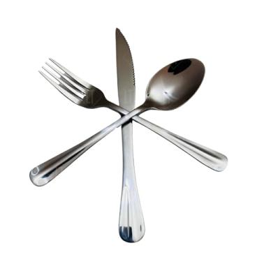 Imagem de Jogo de Talheres de Mesa para Restaurantes em Inox Prateado (Euro - Prata, 36pçs - Garfo, Faca e Colher)