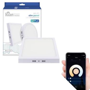 Imagem de Plafon Painel Quadrado Sobrepor 18W Inteligente Smart Wi-Fi - Kian