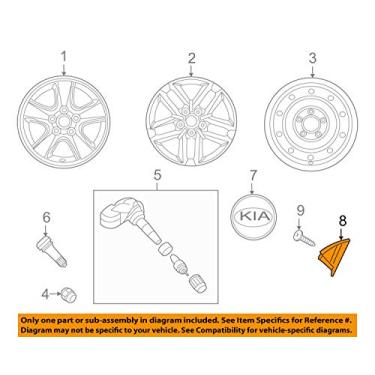 Imagem de Kia Motors – Conjunto de 1 peça de realce para o centro de roda genuína Kia Forte Koup 2009 2010: Cerato Koup