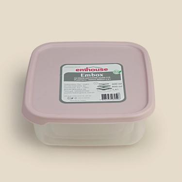 Imagem de Conjunto De Potes Quadrado Plástico Com 3 Peças Sortidos Emhouse