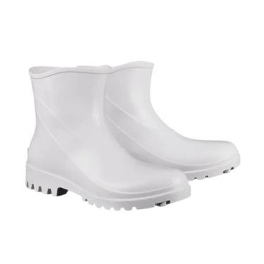 Imagem de Bota de Segurança Pvc Impermeável EPI Cano Curto Forrada Branca CA 374