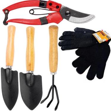 Imagem de Jardinagem Jardim Tesoura Poda Ancinho Pazinha Garfo Luva. - Top Rio, 