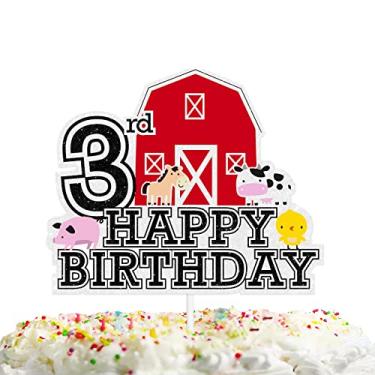 Imagem de Lisimy Topo De Bolo Animais Fazenda Para Meninos E Meninas, Show Bebê, 3º Aniversário, Vaca, Cavalo, Tema Casa, Decoração Festa, Suprimentos, Porco Doméstico, Brinde Aos 3 Anos Idade